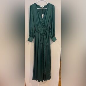 Long sleeve satin maxi dress